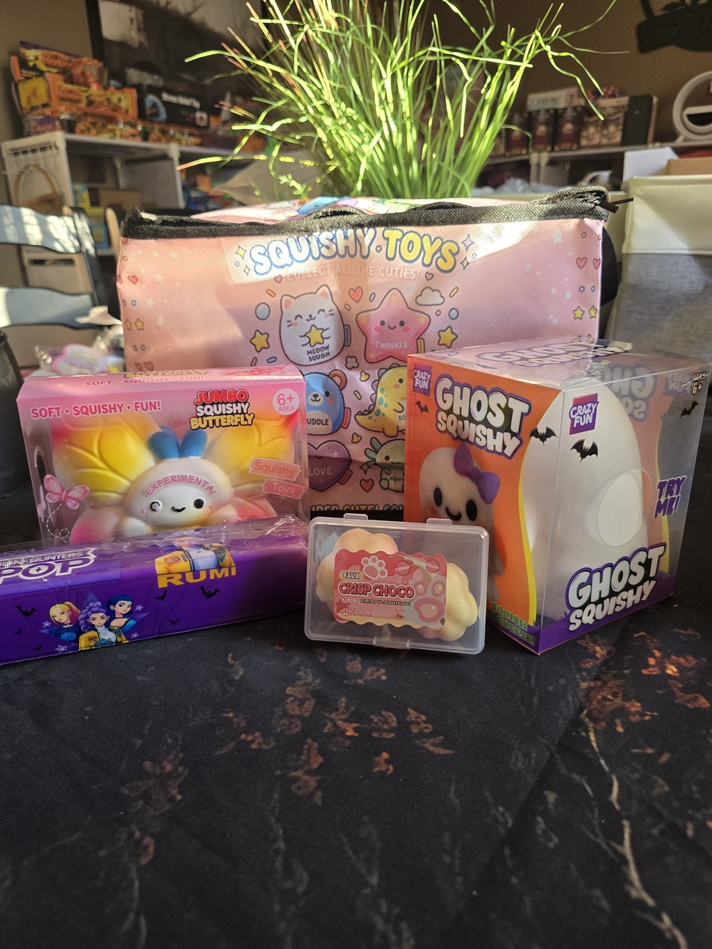 Squishy Case with Ghost, KPop Butter, Butterfly Squishy, Crackle Paws Bundle